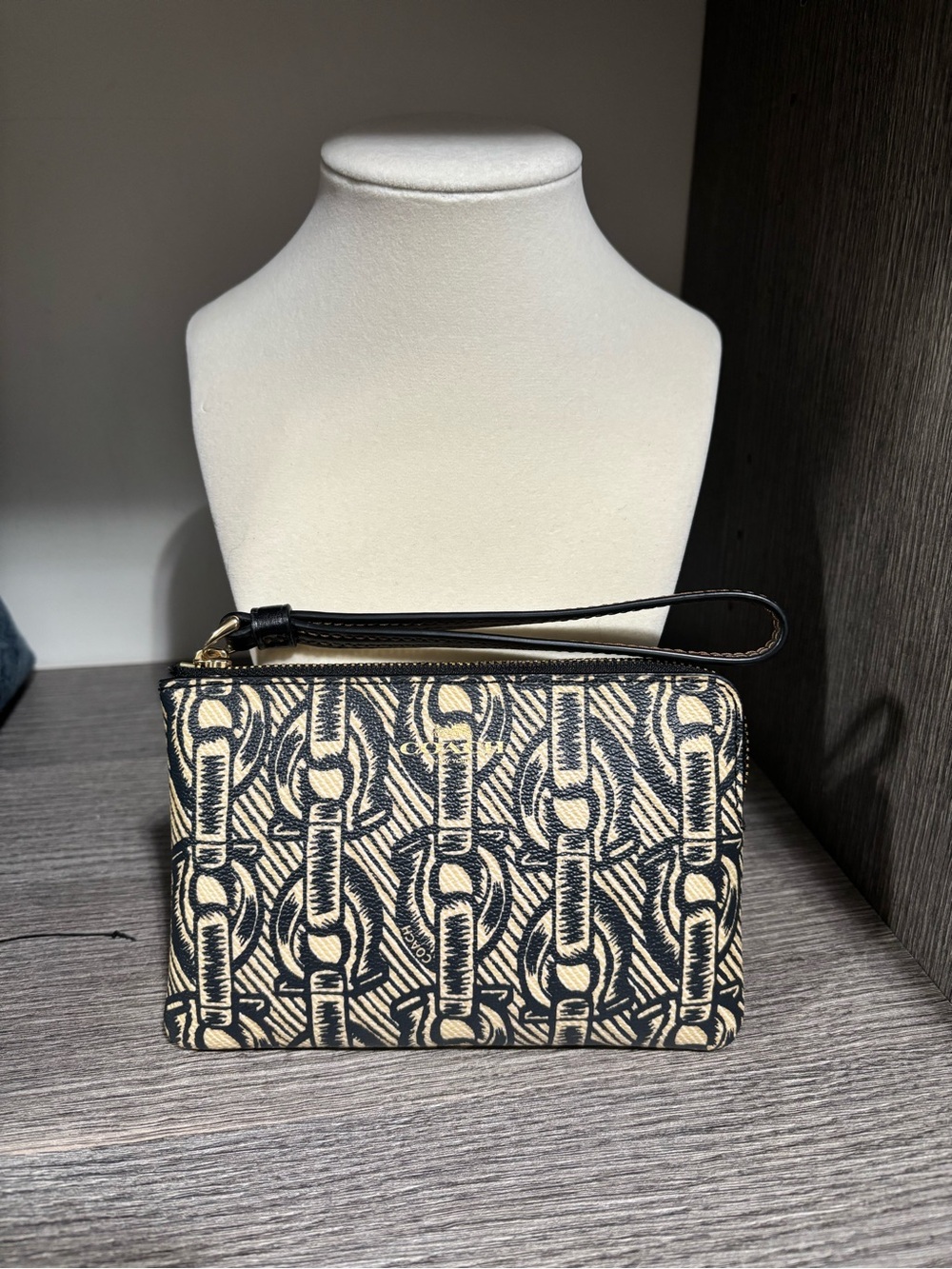 Coach Chain Link Corner Zip Wristlet